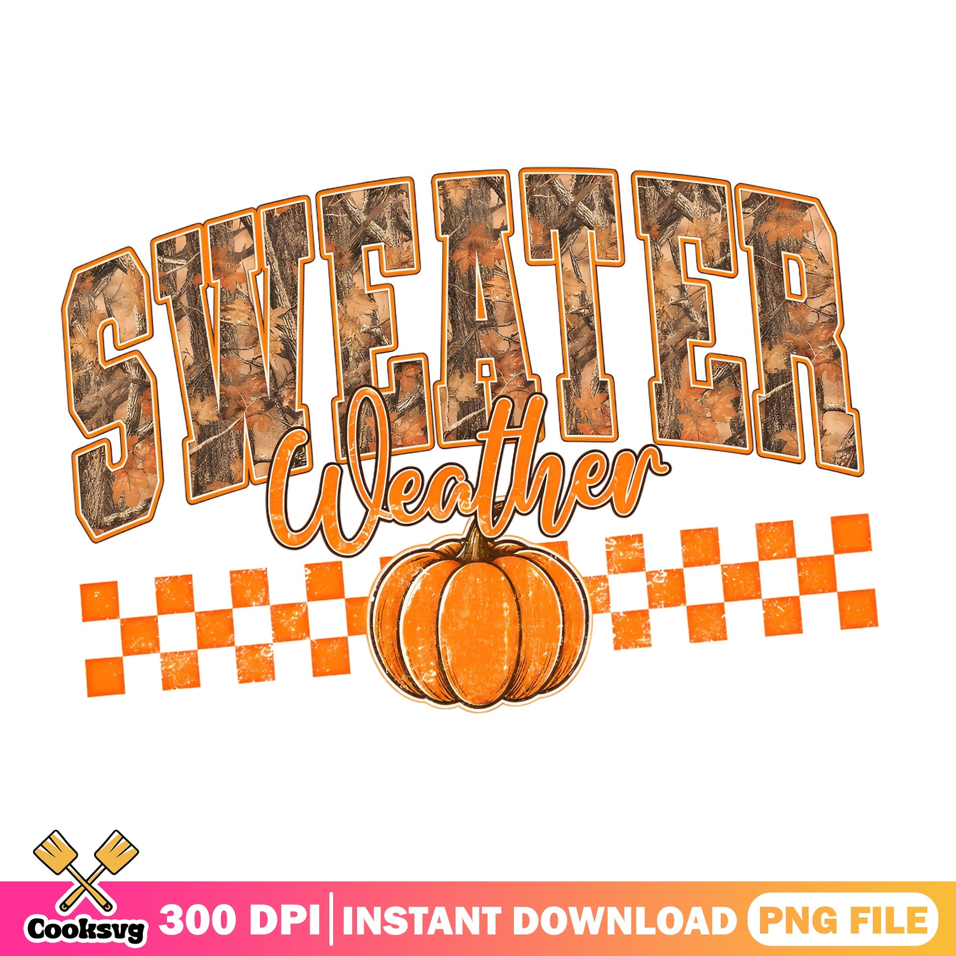 Sweater Weather PNG, Fall Pumpkin PNG, Autumn Halloween PNG
