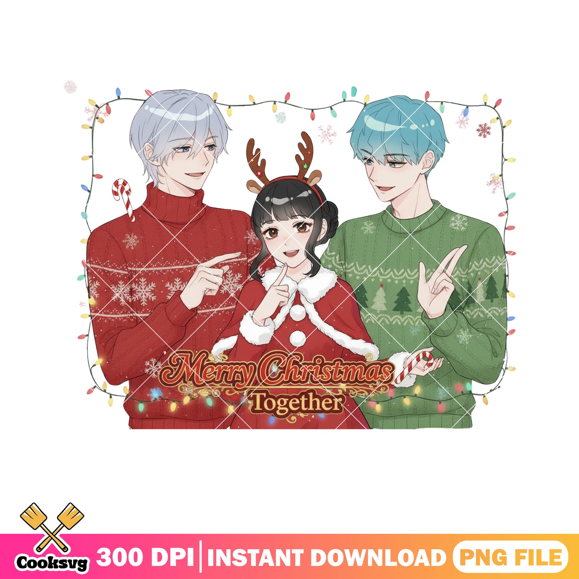 Sweater kpop demon hunters png, merry christmas​ png, saja boys png