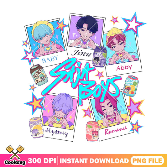 Sweet boys hunter soda kpop png, love saja boys png, soda pop png