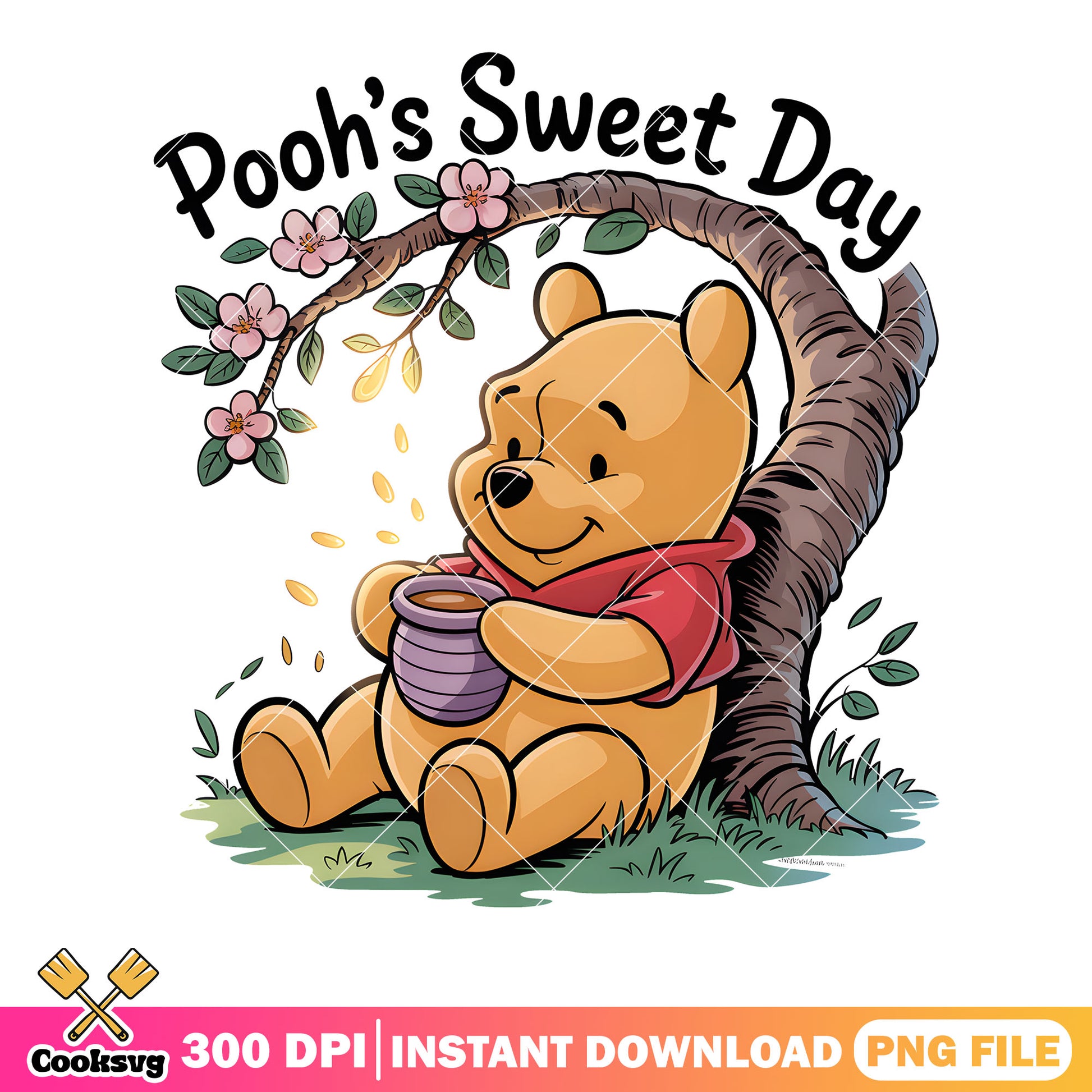 Sweet day pooh day png, pooh bear png, winnie the pooh png