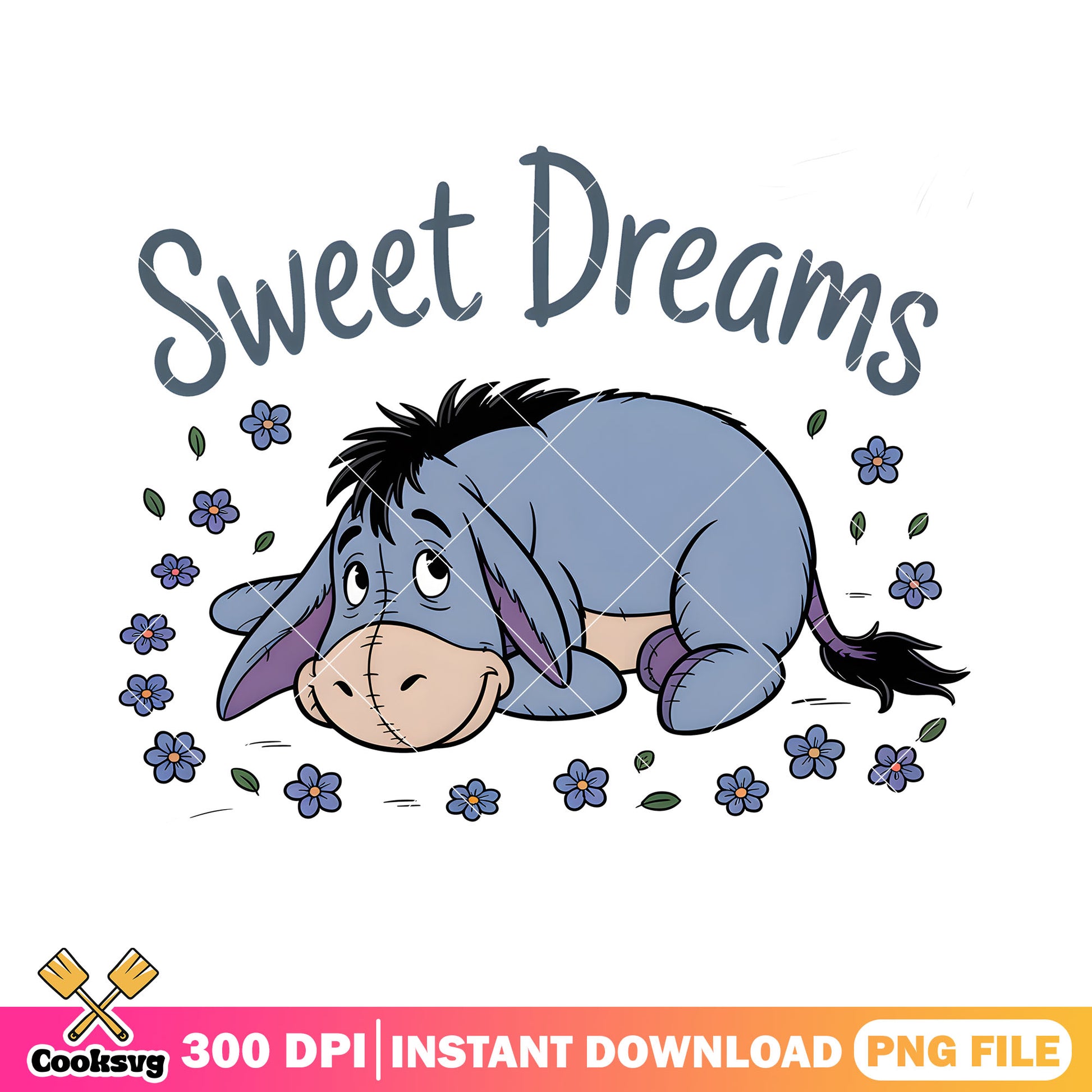 Sweet dream eeyore poster png, pooh poster png, disney eeyore png