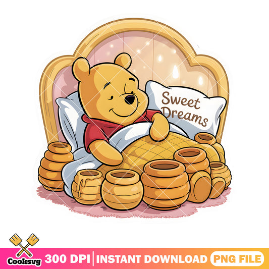 Sweet dream pooh vibes png, winnie the pooh png, disney poster png