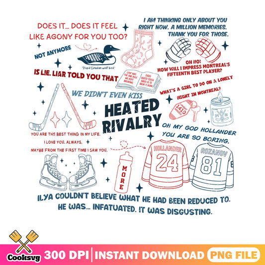 Sweet gay words heated png, hockey romance png, hockey poster png