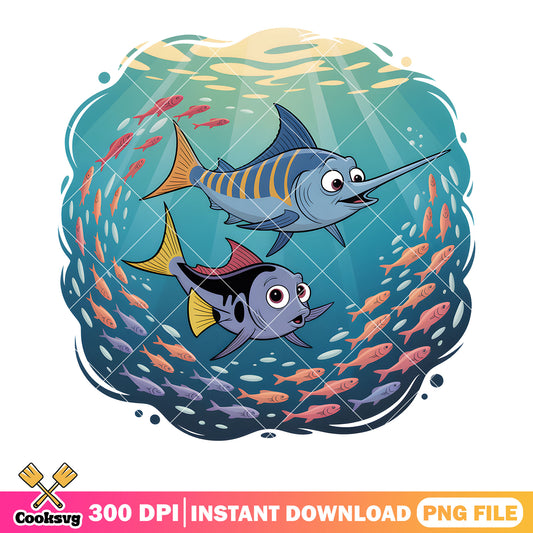 Swordfish nemo movie png, finding nemo character png, ​poster nemo png