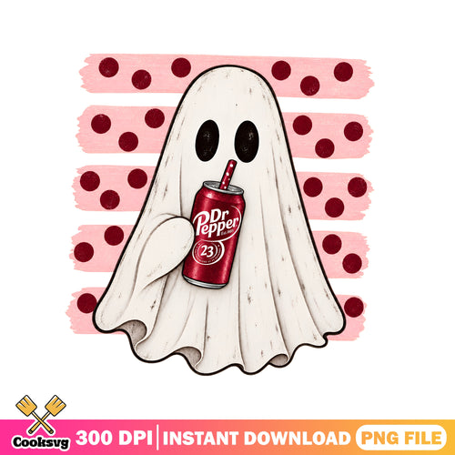 Ghost drinking soda png, Halloween ghost png, spooky cute png