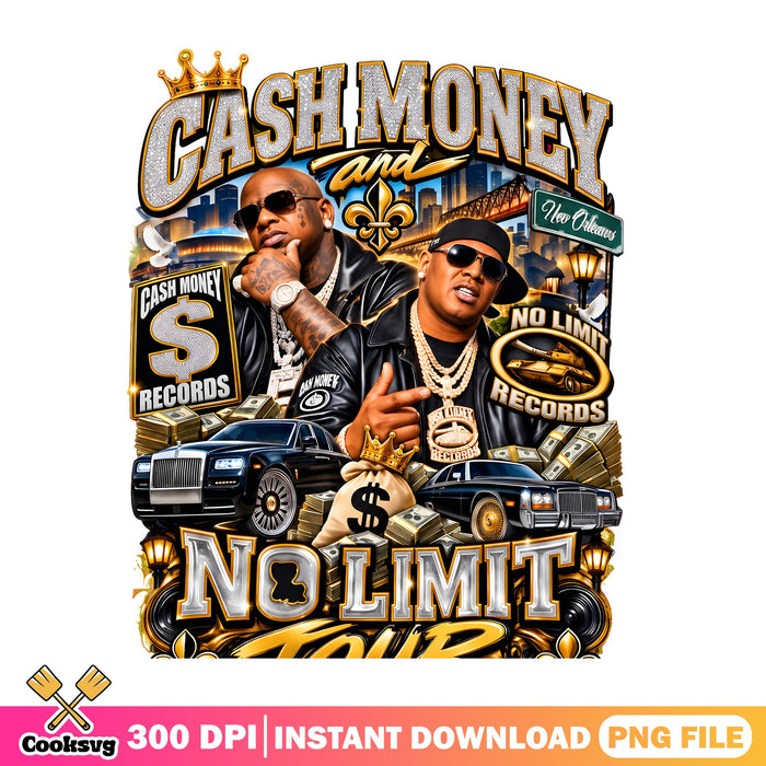 Cash Money & No Limit New Orleans PNG, Rap Legends PNG, Music PNG