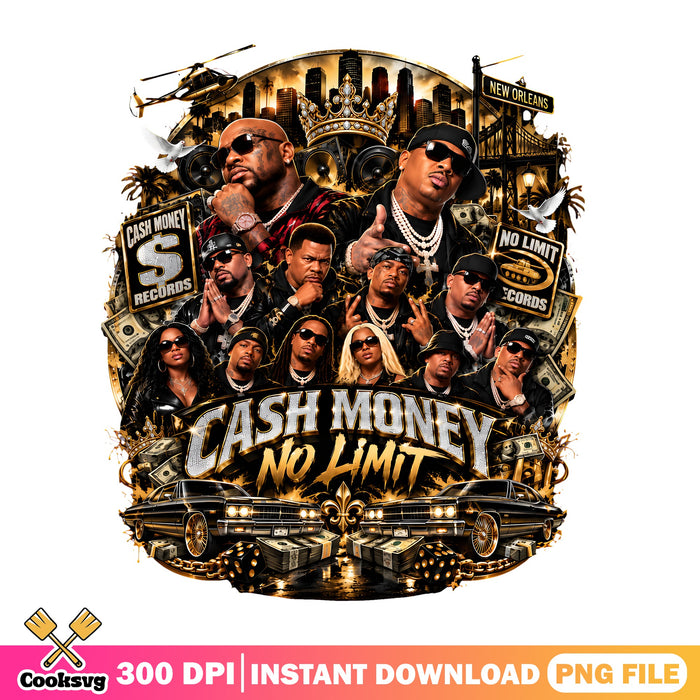 Cash Money No Limit Group Portrait PNG, Rap Legends PNG, Hip Hop PNG