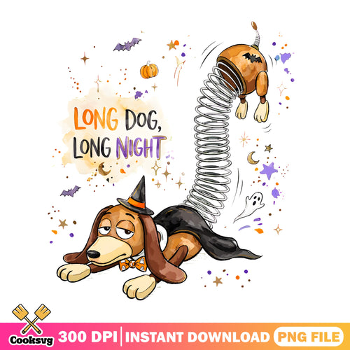 Slinky Dog Halloween Long Night PNG, Toy Story PNG, Spooky Season PNG