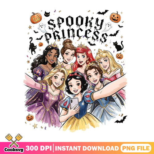 Spooky Princess Selfie PNG, Disney Princess PNG, Spooky Season PNG