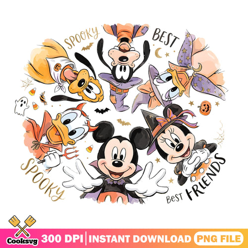 Mickey Spooky Best Friends PNG, Halloween Costume PNG, Disney PNG