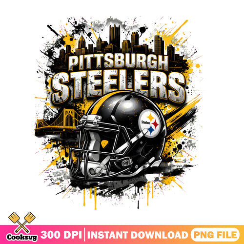 Pittsburgh Steelers Skyline PNG, NFL Helmet PNG, Steel City PNG