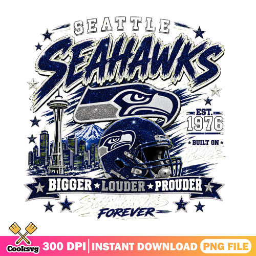 Seattle Seahawks PNG, NFL Skyline Helmet PNG, Seahawks Forever PNG