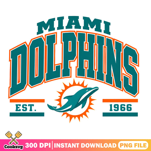 Miami Dolphins Football Logo PNG, NFL Team PNG, Game Day PNG