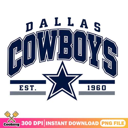 Dallas Cowboys Est 1960 PNG, NFL Team PNG, Varsity Football PNG