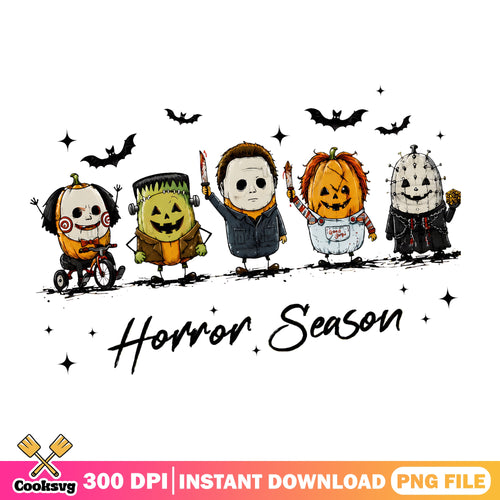 Horror Season Chibi Killers PNG, Michael Myers PNG, Chucky Boo PNG