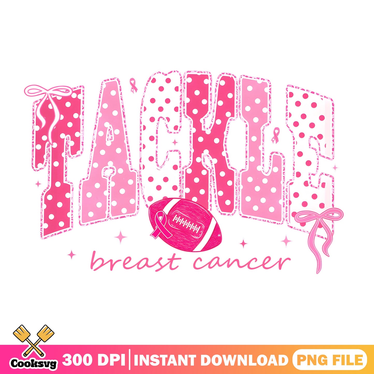 Tackle Breast Cancer PNG, Pink Ribbon Football PNG, Awareness PNG