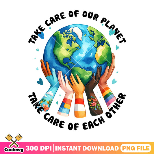Takw care of our planet take care of each other png, earth day quiz png