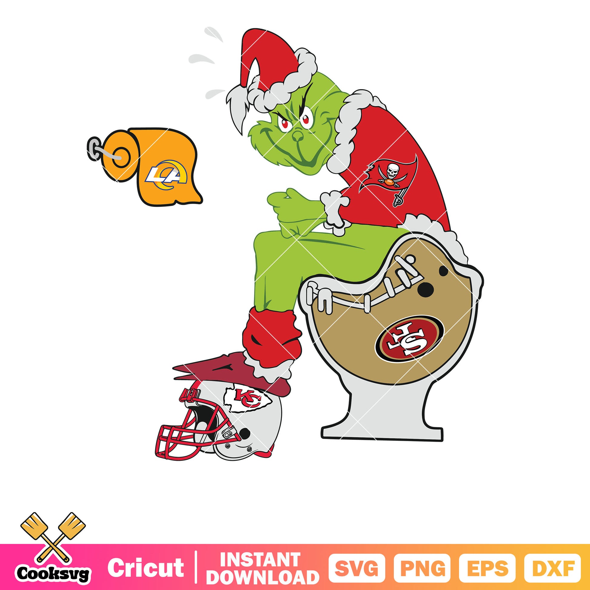 Tampa Bay Buccaneers Best svg grinch nfl, grinch sitting on toilet svg