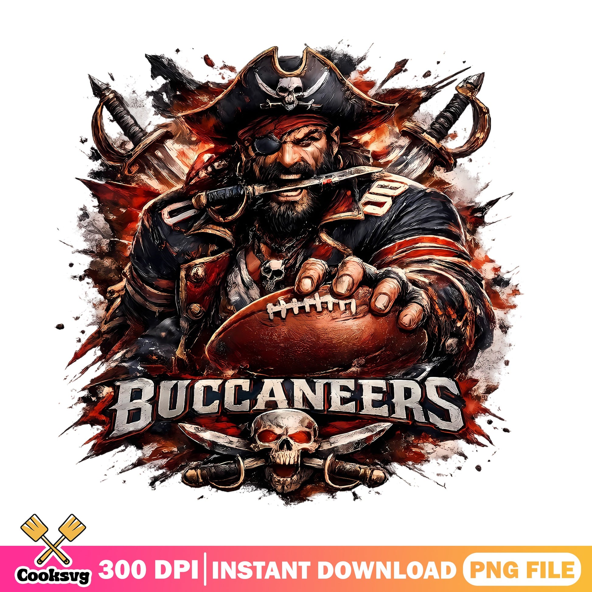 Tampa Bay Buccaneers PNG, NFL Football Pirate Skull, Sports PNG