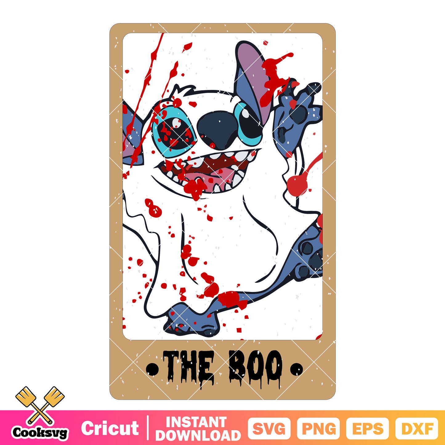 Tarot stitch the boo svg, halloween tarot​ svg, stitch horror svg