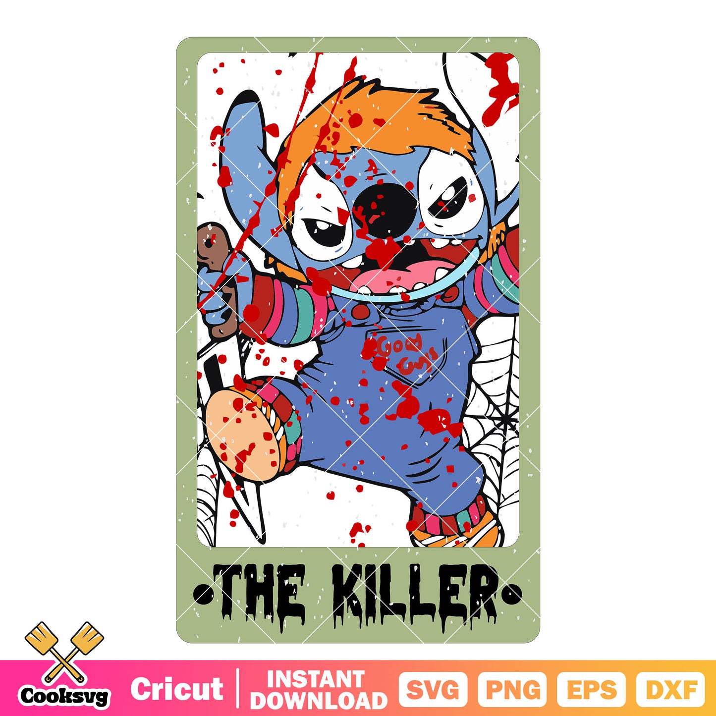 Tarot stitch the killer svg, halloween tarot​ cards svg, stitch costume svg