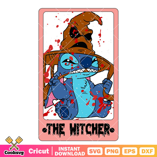 Tarot stitch witcher svg, halloween tarot​ cards svg, stitch costume svg