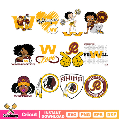 Tasmanian washington bundle svg, betty boop svg, redskins washington svg