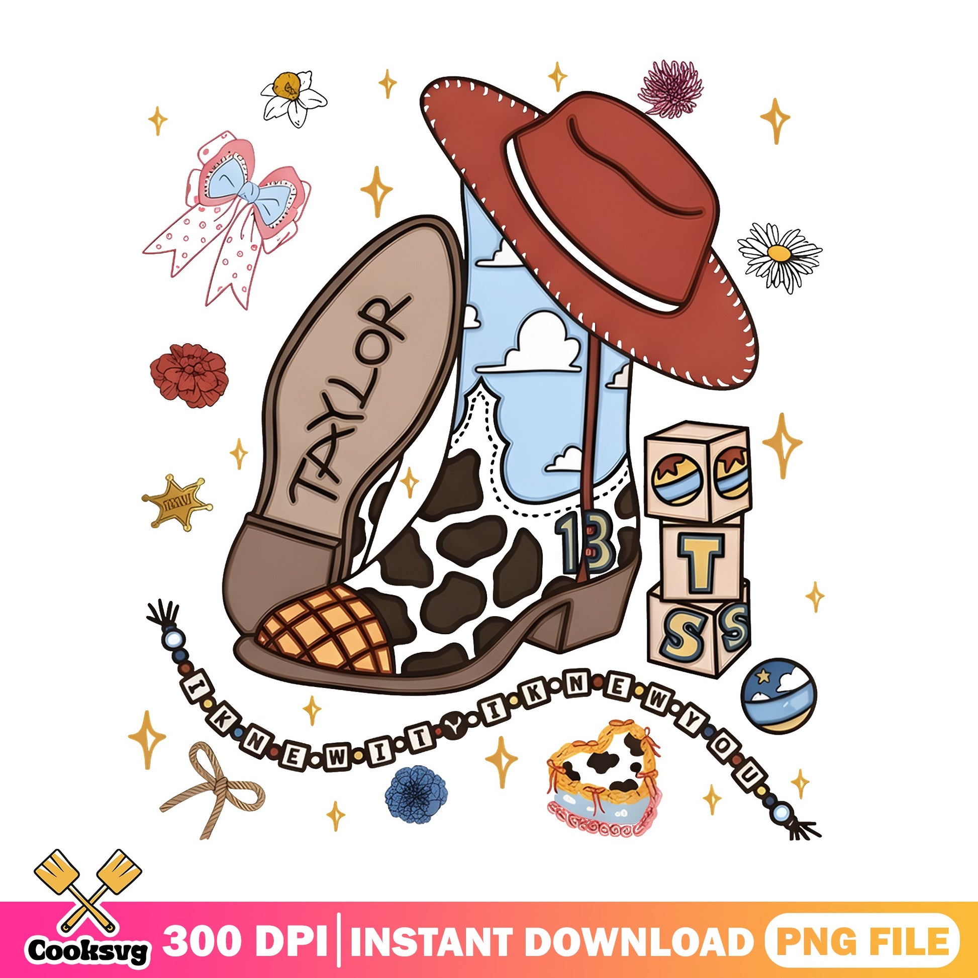 Taylor Swift Toy Story PNG, Cowboy Boot TS PNG, Swiftie PNG