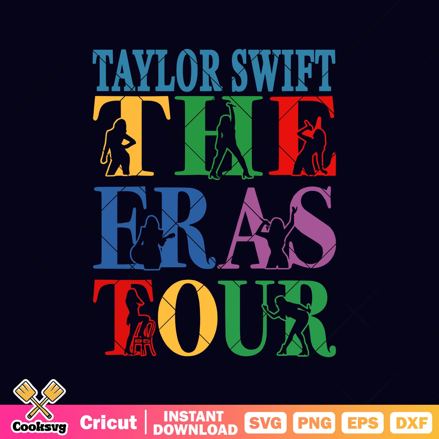 Taylor swift the eras tour black svg, taylor swift eras tour svg