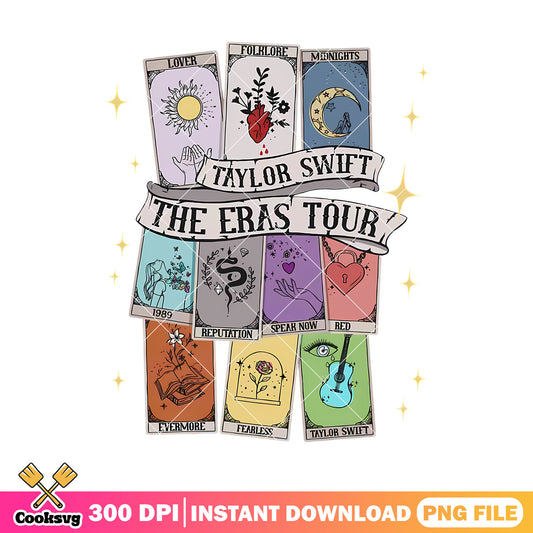 Taylor swift the eras tour tarot png, taylor swift tarot cards​ png