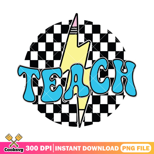Teach blue font png, lightning png, back to school logo png