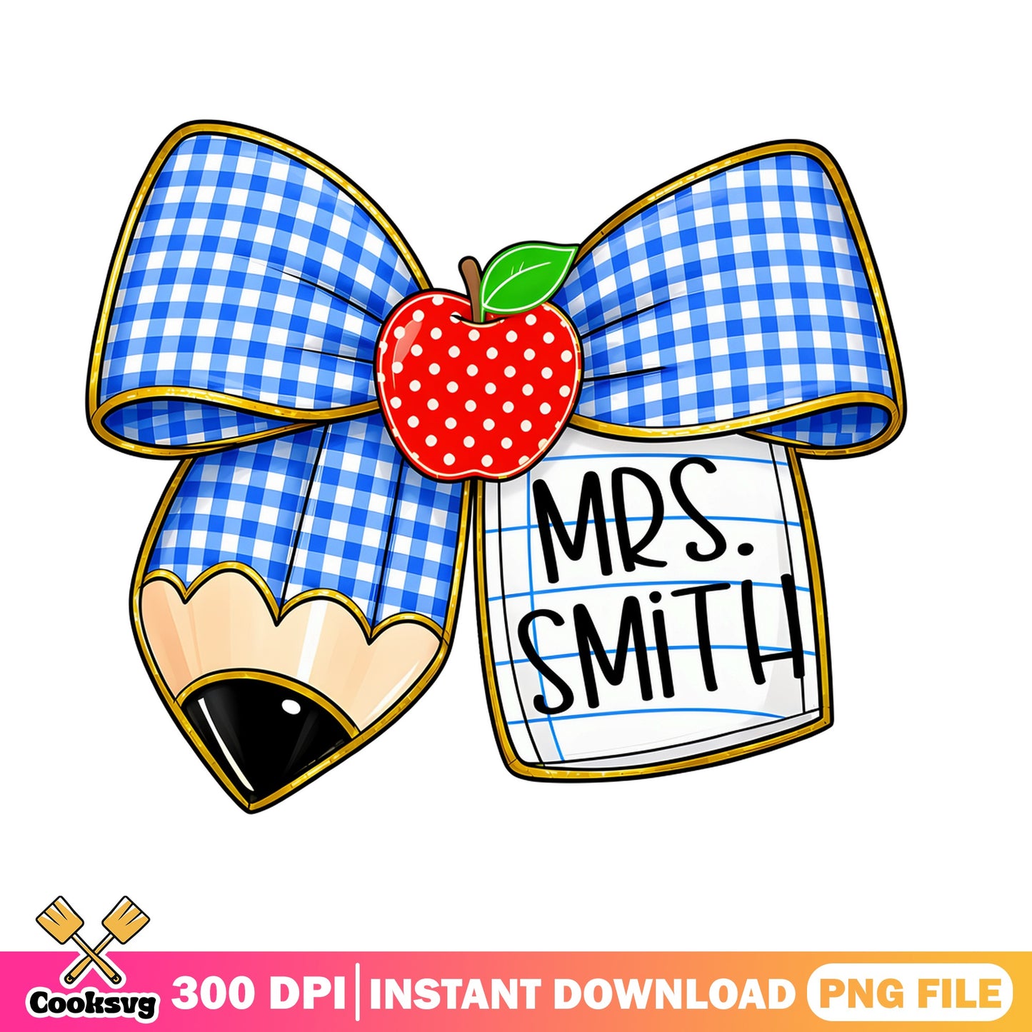 Teacher Coquette Bow PNG, Back To School PNG, Teacher Gift PNG