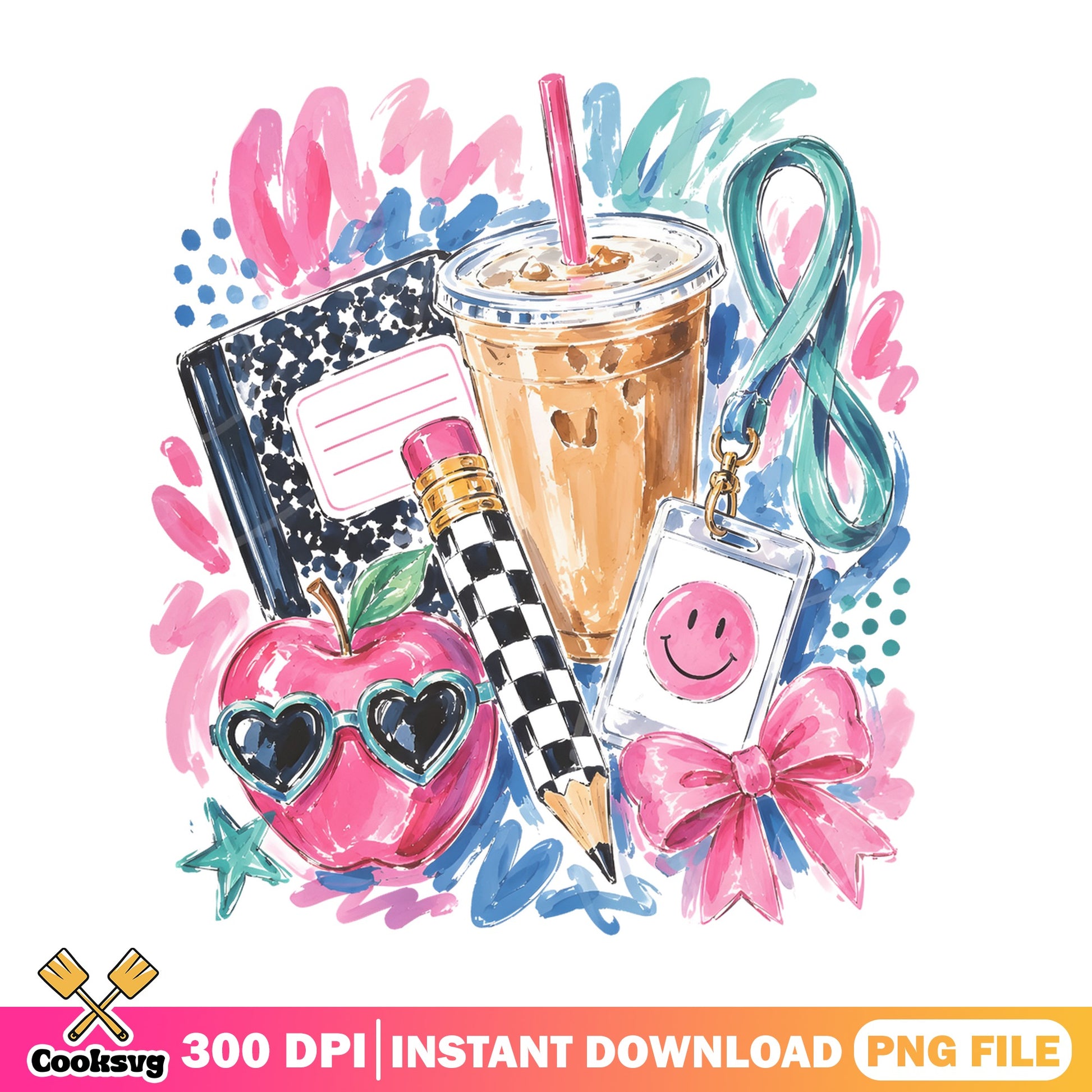 Teacher Life Iced Coffee PNG, Back To School PNG, Teacher PNG