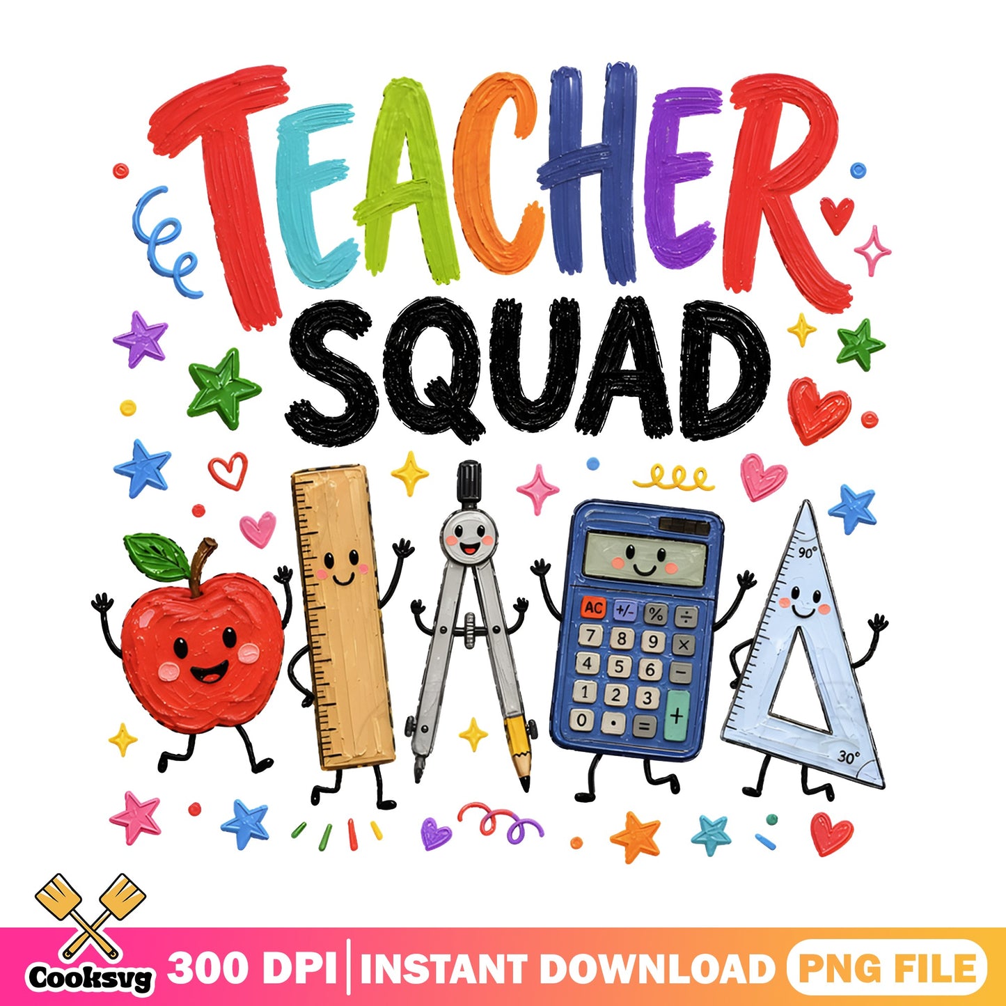 Teacher Squad PNG, Back To School PNG, Cute Teacher PNG