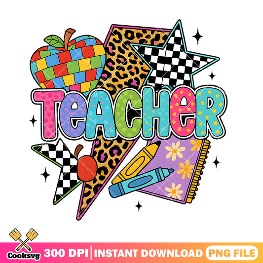 Teacher color vibes png, teacher vibes png, teacher day png