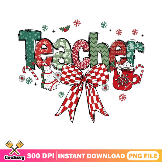 Teacher day christmas design png, candy cane  png, snowflake png