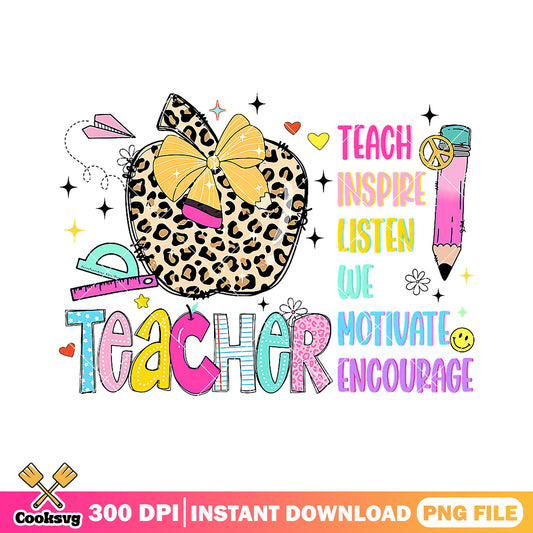 Teacher motivate encourage png, back to school image png, colors font png