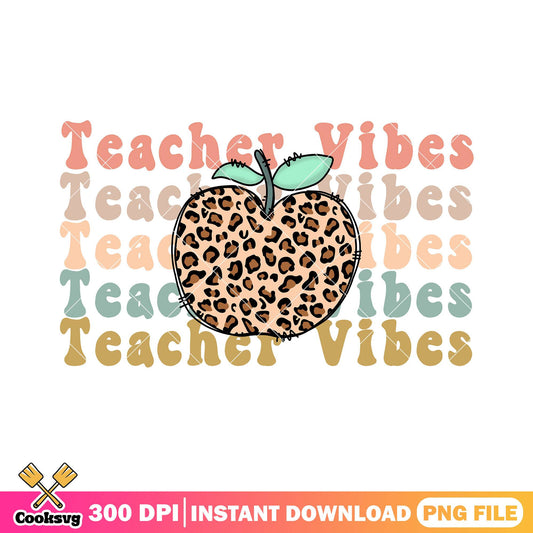 Teacher vibes design file png, going back to school png, apple png