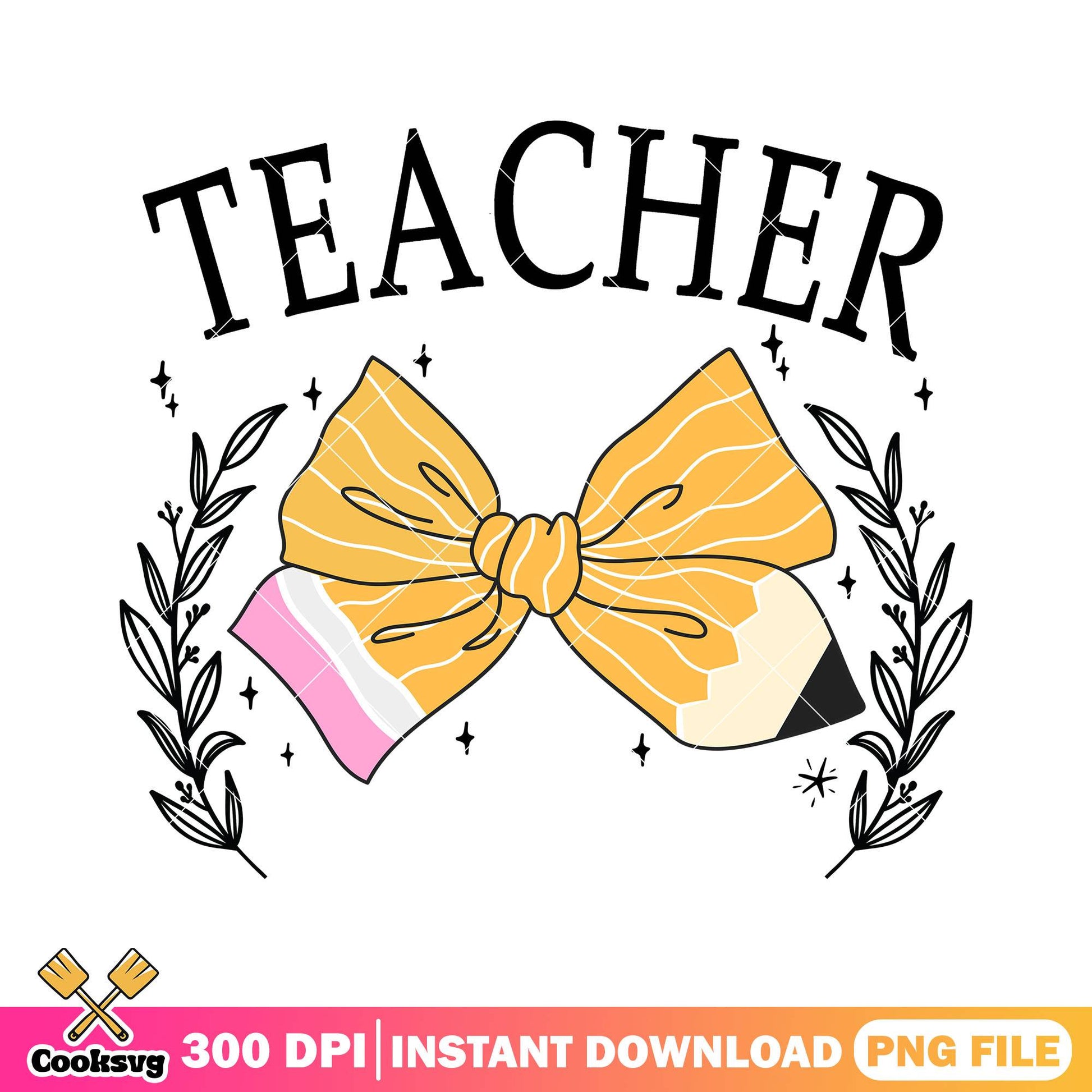 Teacher yellow bow design png, go back to school png, big bow png