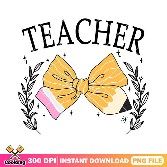 Teacher yellow bow design png, go back to school png, big bow png