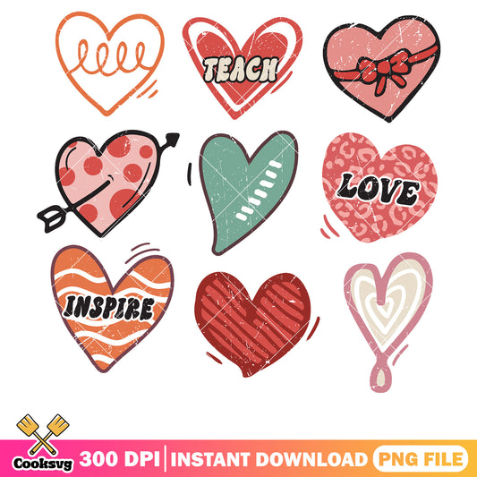 Teach love and inspire valentine png, love valentine png