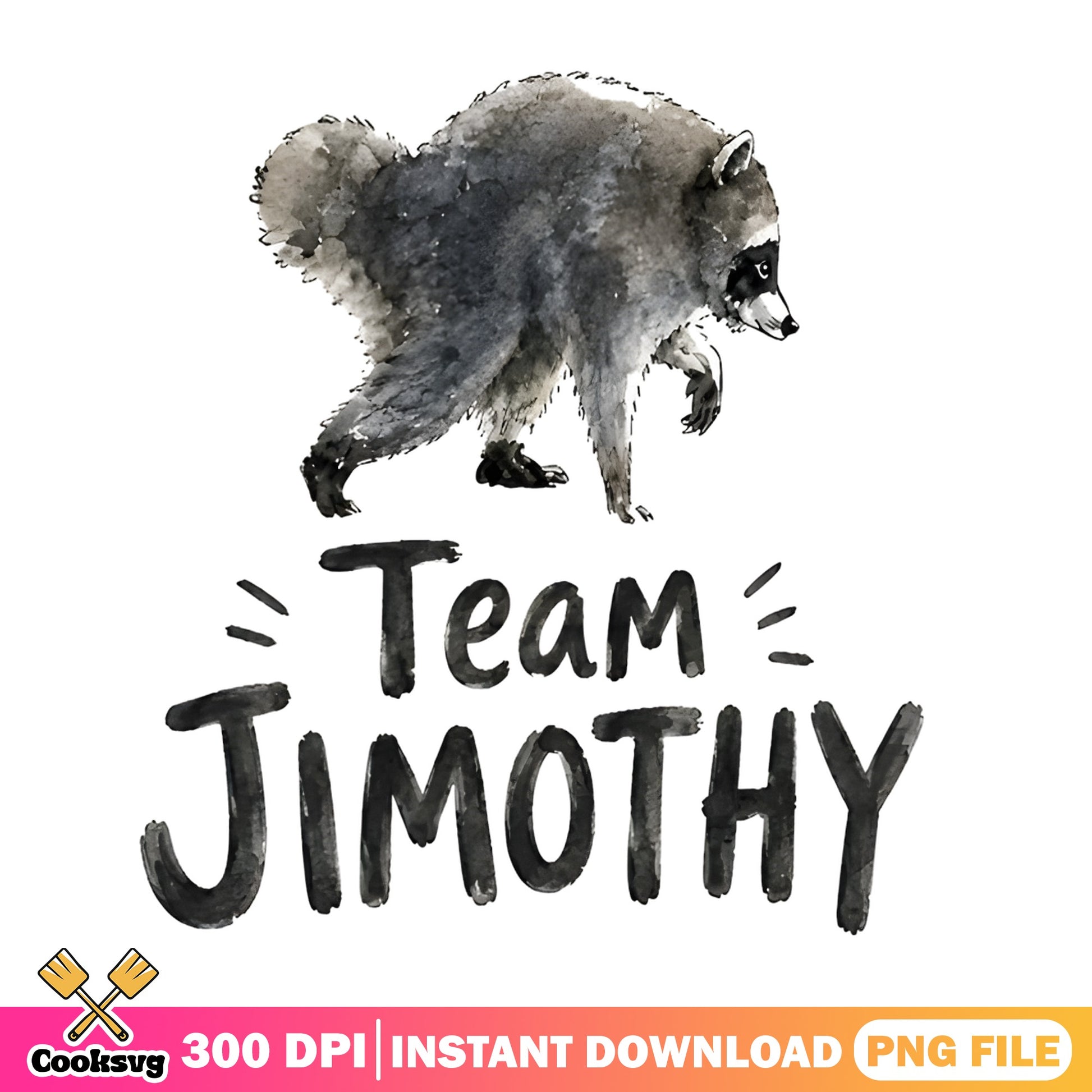 Team Jimothy Raccoon PNG, Funny Raccoon PNG, Watercolor PNG
