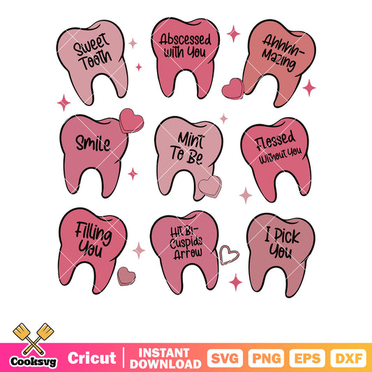 Teeth sweet valentine svg, sweet valentine svg, valentine teeth​ svg