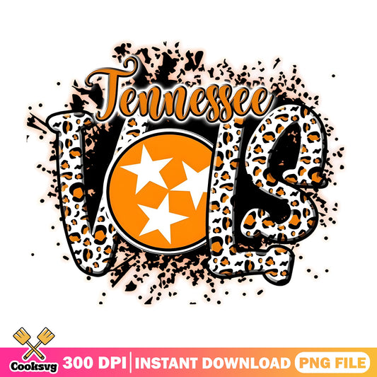 Tennessee Vols Leopard Bleached PNG, Volunteers PNG, Tennessee PNG