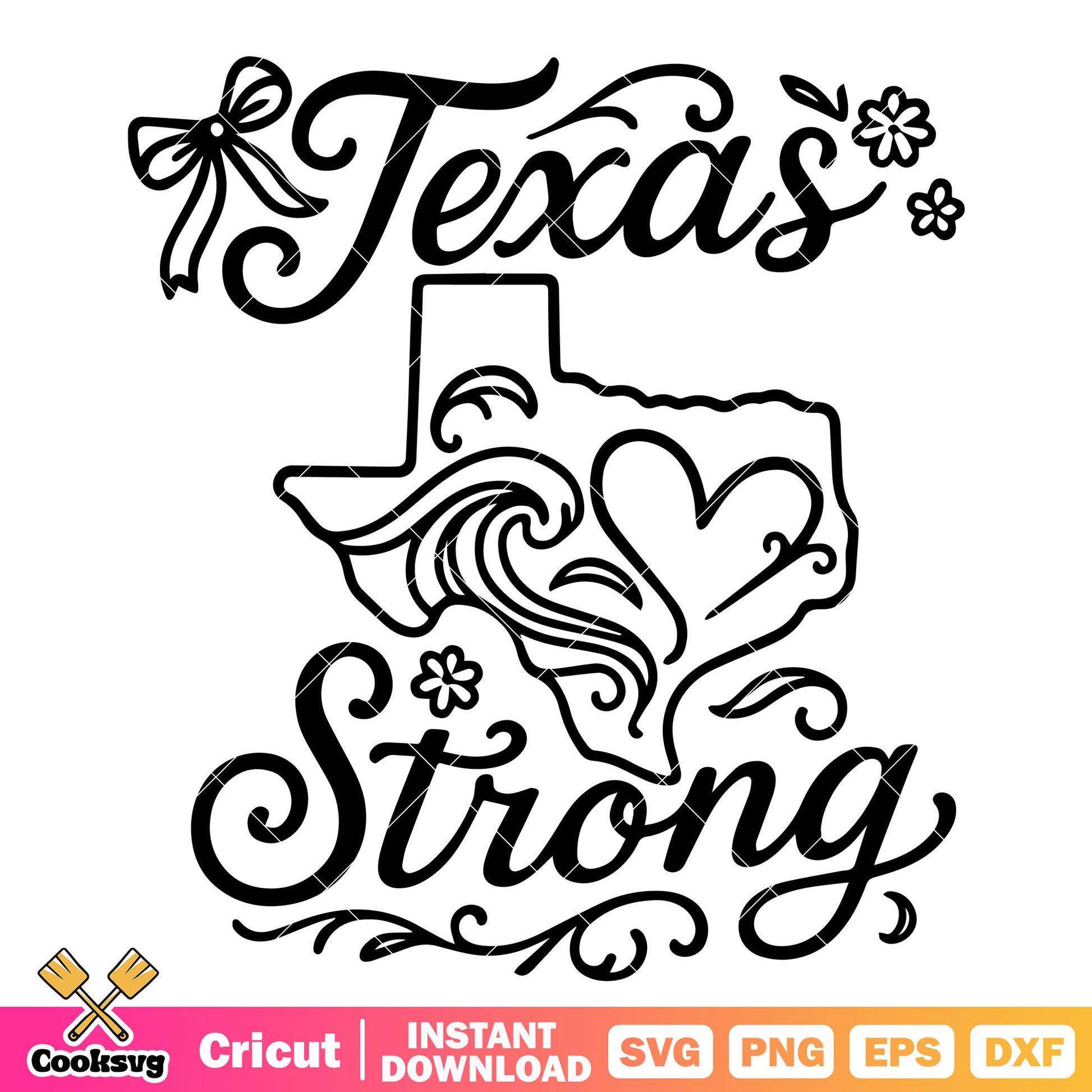 Texas strong floral love svg, texas strong svg, texas bow season​ svg