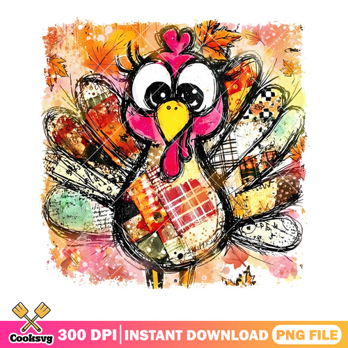 Thanksgiving turkey png, cute chicken png, lovely turkey png