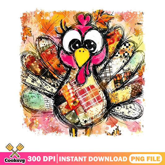 Thanksgiving turkey png, cute chicken png, lovely turkey png