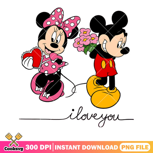 The Flower minnie mickey valentine png, valentine png, valentine vibes png