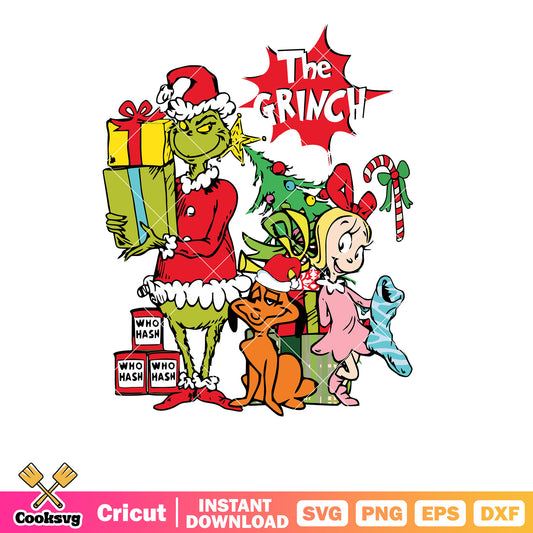 The Grinch Characters Christmas design svg, the grinch svg, grinch friends svg