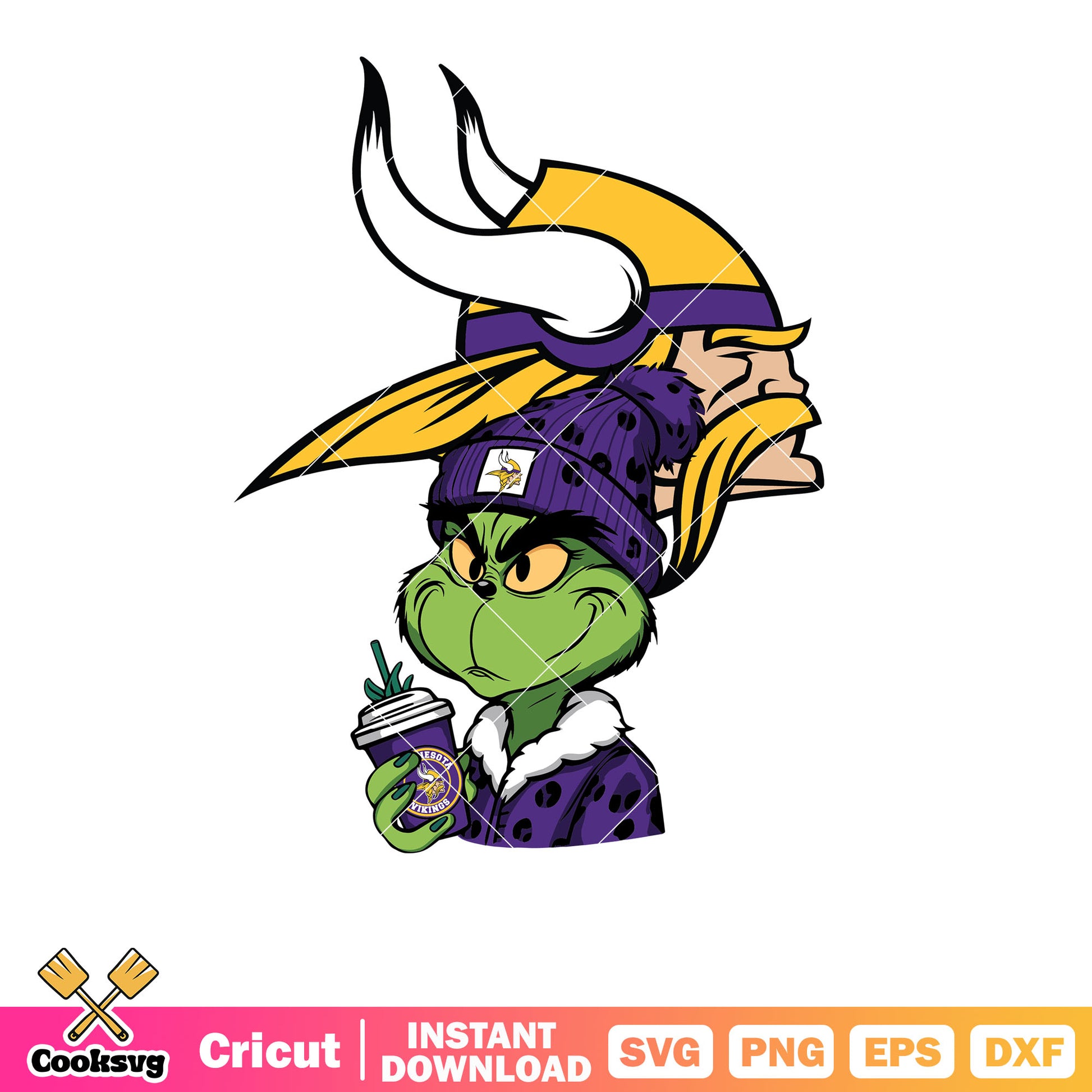 The Grinch Minnesota Vikings logo Svg, minnesota vikings logo svg